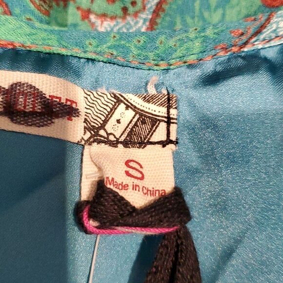 Chelsea & Violet Sherwood Forest Green Paisley Long Sleeve Dress Sz S New - Picture 11 of 13